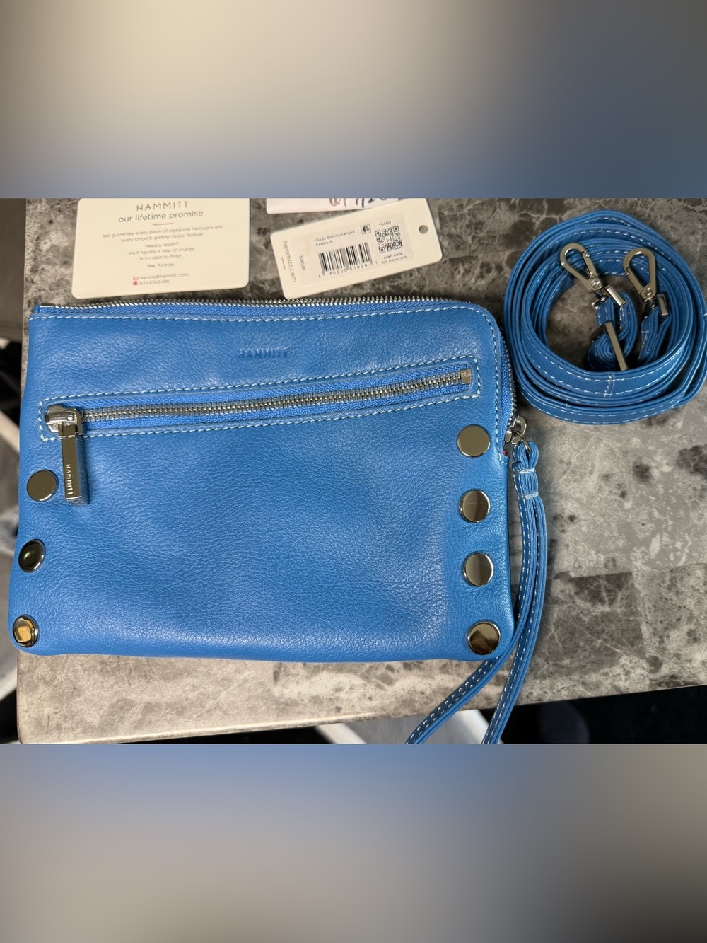 Hammitt Small Nash crossbody / wristlet in hydrangea pebble blue